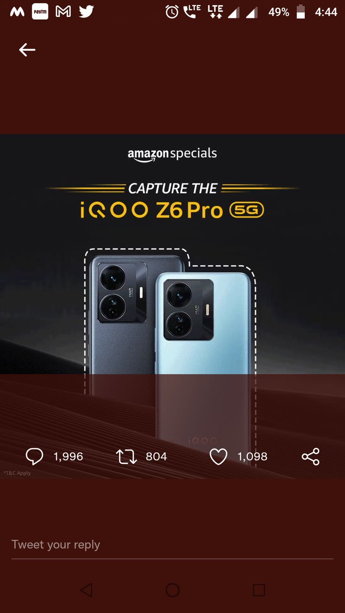 coolsanjucool's tweet photo. @amazonIN #iQOOZ6Pro5GOnAmazon https://t.co/J7GzvMakmN