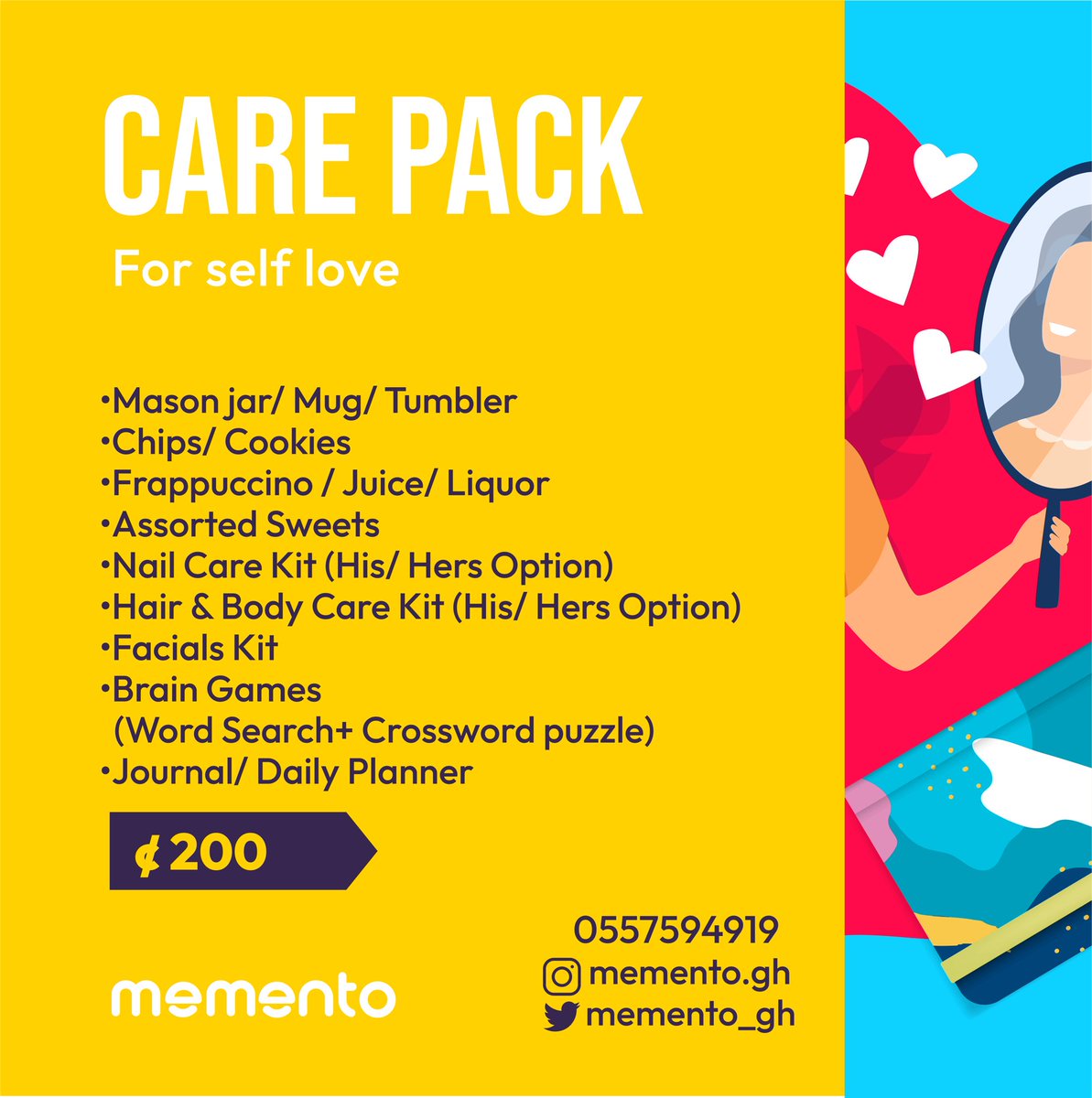 Memento_gh's tweet photo. Give Mummy a Treat. 
Order a Customized Care Pack (+additional goodies) for your Mum this mother’s day.

#MothersDay2022 https://t.co/uDADJaGbFu