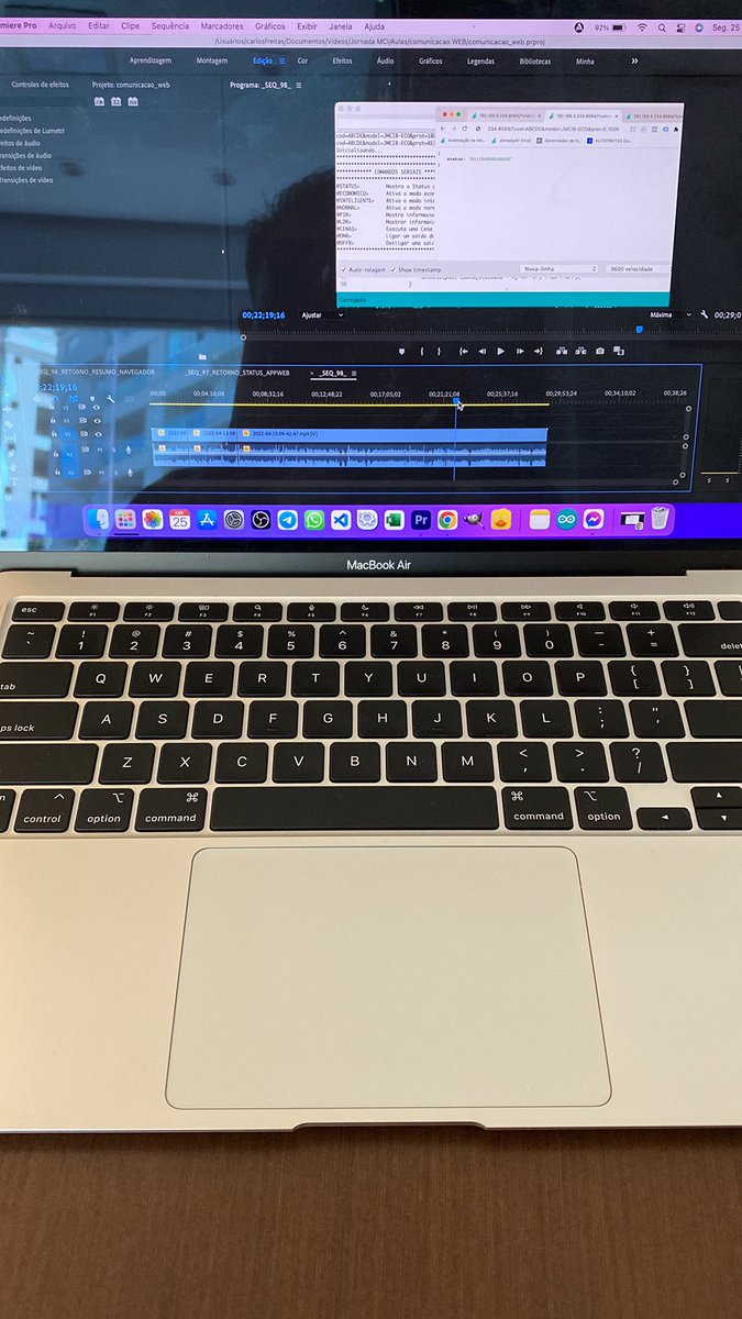 devduino's tweet image. Editando os vídeos da etapa de comunicação e controle da automação  pela aplicação WEB