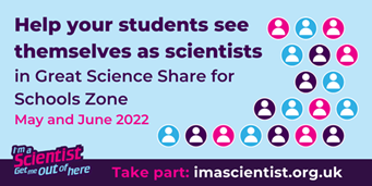 Exciting opportunity for your pupils! <a href="/UoMSEERIH/">SEERIH</a> are collaborating with the amazing <a href="/imascientist/">I'm a Scientist Team</a> who are hosting a #GreatSciShare zone for primary scientists!

tinyurl.com/GSSfS-Imascien…
 
<a href="/BASF_UK/">BASF UK</a> <a href="/ManCityCouncil/">Manchester City Council</a> <a href="/ogdentrust/">Ogden Trust</a>  
<a href="/pstt_whyhow/">Primary Science Teaching Trust</a> <a href="/royalsociety/">The Royal Society</a> <a href="/theASE/">The ASE</a> <a href="/SSERCprimary/">SSERC Early Years and Primary Team</a>
