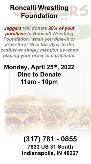 Dine and Donate to for RWF!  Join us and please share 💪