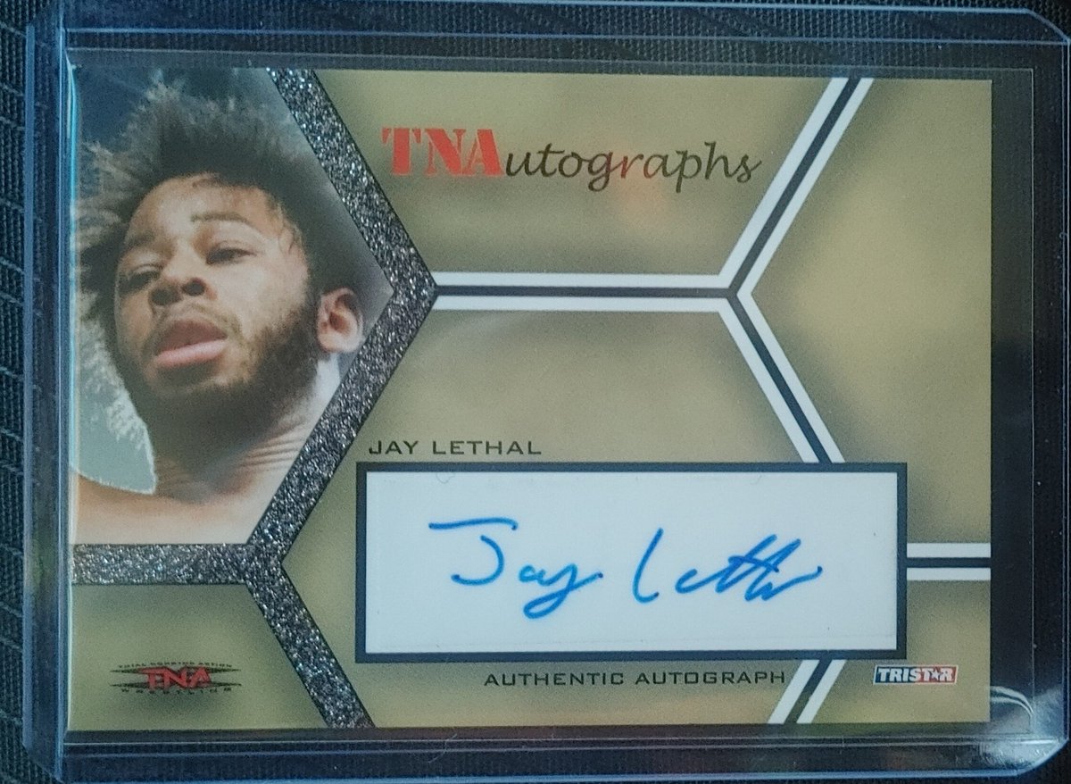 rasslinfan4life's tweet photo. Couldnt pass up on this auto #jaylethal #wrestlingcards @CardFoundPod #cardmark #tna #aew https://t.co/zDINPgd7y1