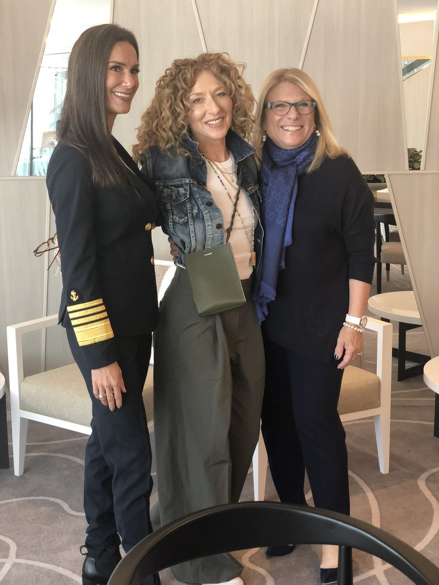 LisaLutoffPerlo's tweet photo. The #CelebrityBeyond inaugural continues with @kellyhoppen joining us onboard! Much of the ship was her vision and design- we can’t thank her enough for her contributions to this incredible new addition to our fleet! https://t.co/0b56sYFWLc