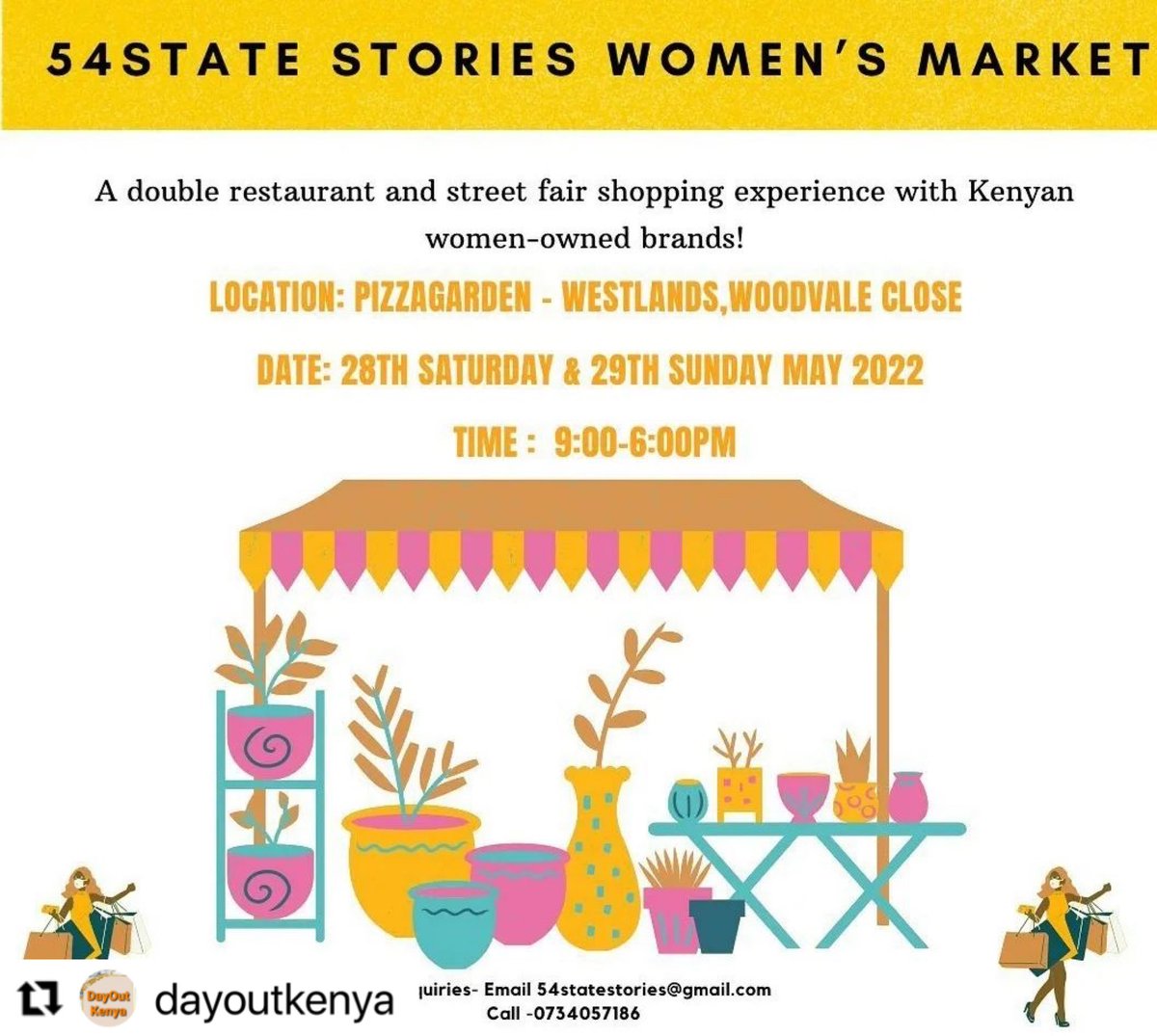 Market days are always exciting. We bet you agree. On the 28th and 29th of May, <a href="/54StateStories/">54State Stories</a> women's market will be happening at #PizzaGardenAtTheNode. Make it a plan and if you're a vendor, sign up today!

#lunch #food #foodie #happy #nairobi #experience #fun #vibes