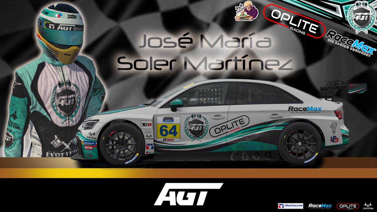 🚨AGT drivers 2022🚨

🏆Presentaciones🏆

Hoy tenemos el honor de dar la bienvenida a 

🤵🏻 José <a href="/JoseMariaSoler9/">Jose Maria Soler Martinez</a>
📍 Jose Maria Soler MartíneZ en iRacing
📆 nacido en 1979
🏠 Antas (Almería)
🔩 mecánico de profesión
🚘 coche favorito: Audi TCR