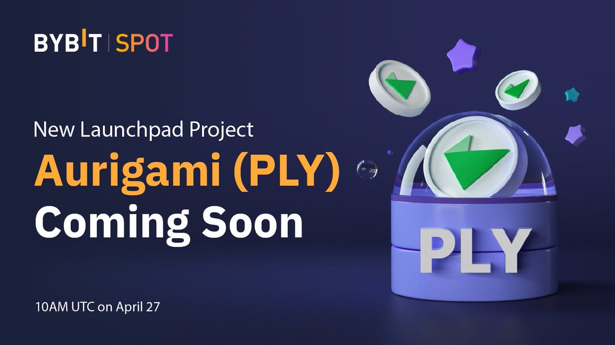 Bybit_Official's tweet photo. 🚀 Coming Soon to Bybit Launchpad 2.0 - @aurigami_PLY 🚀

🔥 Aurigami ( $PLY ) is the native money market on @auroraisnear, with over $700M TVL!

👉 More details coming soon! https://t.co/dy0J2dwbUU