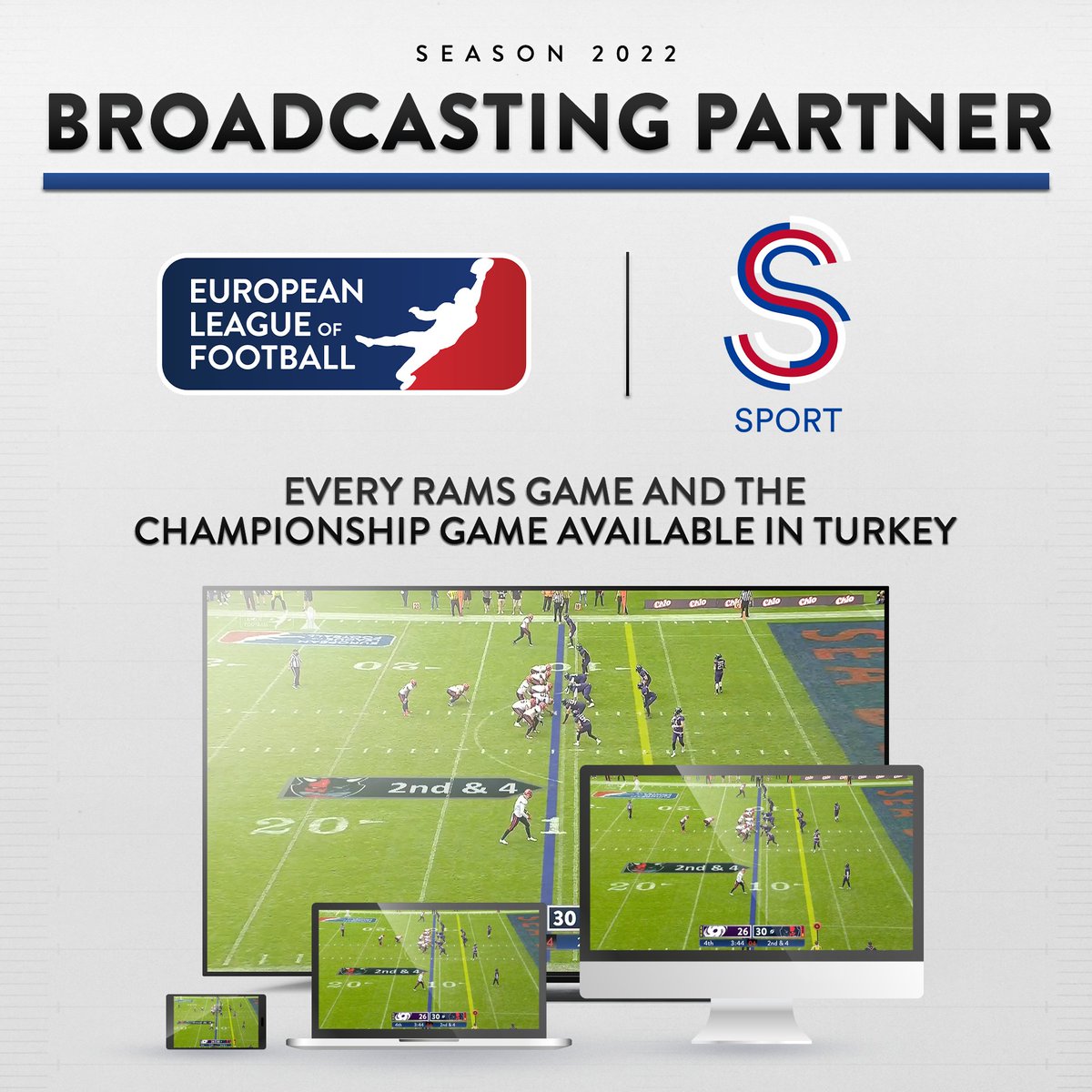 Saran Media will broadcast the Istanbul Rams and the Championship Game with  S Sport