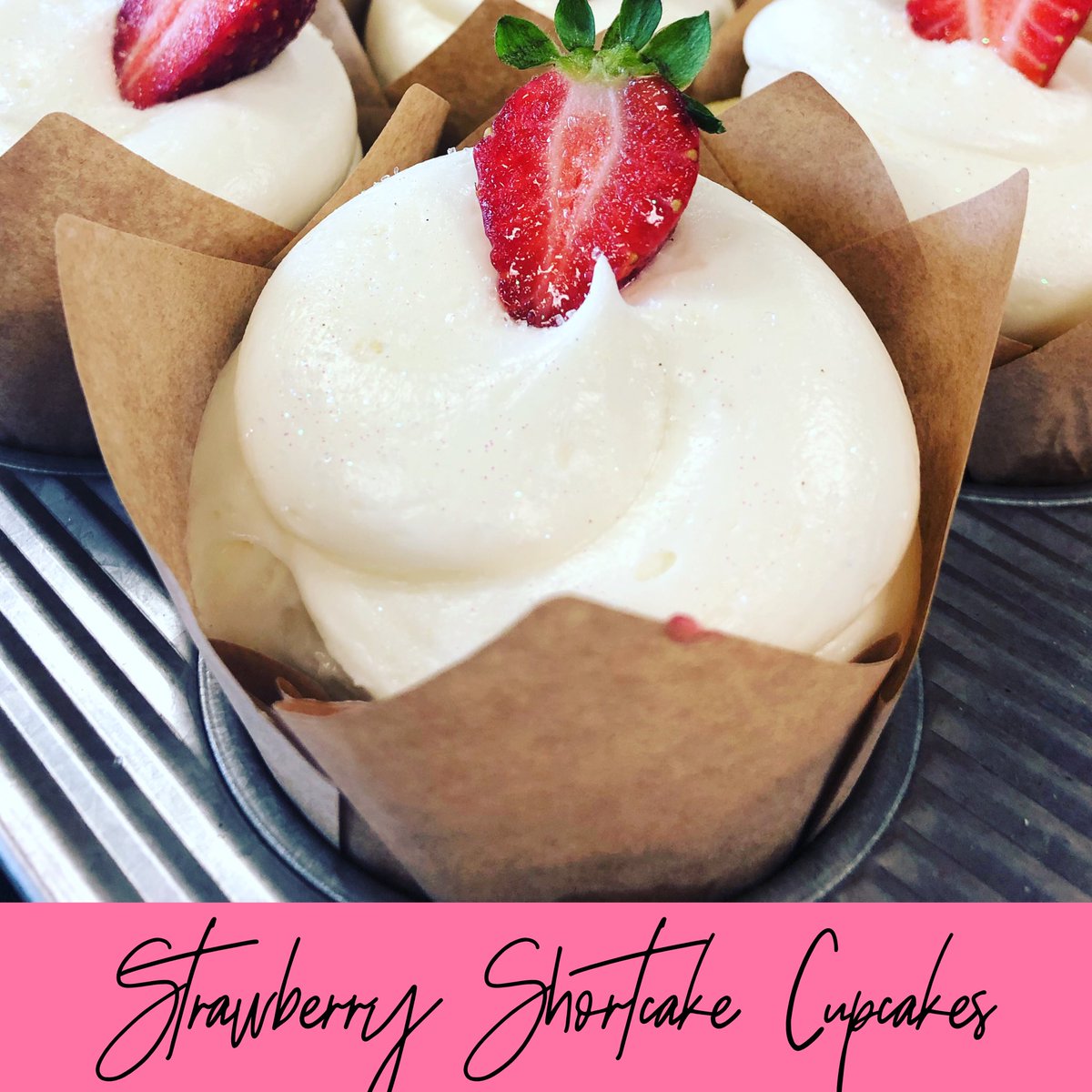 chefcandace's tweet photo. Strawberry Shortcake Cupcakes this week! https://t.co/dqSXE1USXb