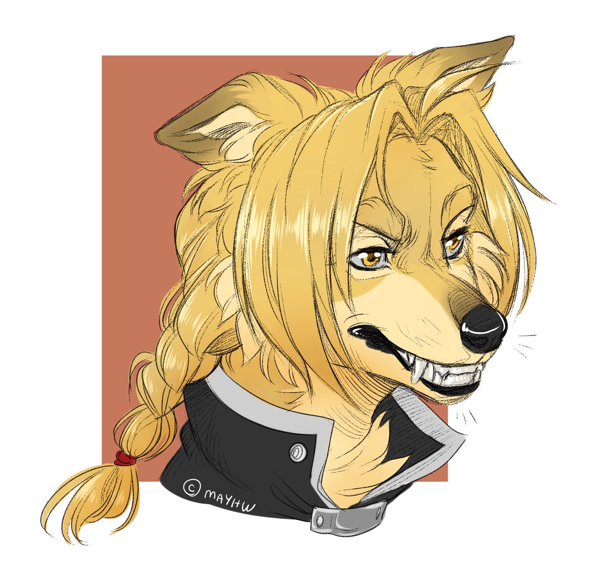 edward elric male focus 1boy blonde hair braid solo yellow eyes portrait  illustration images