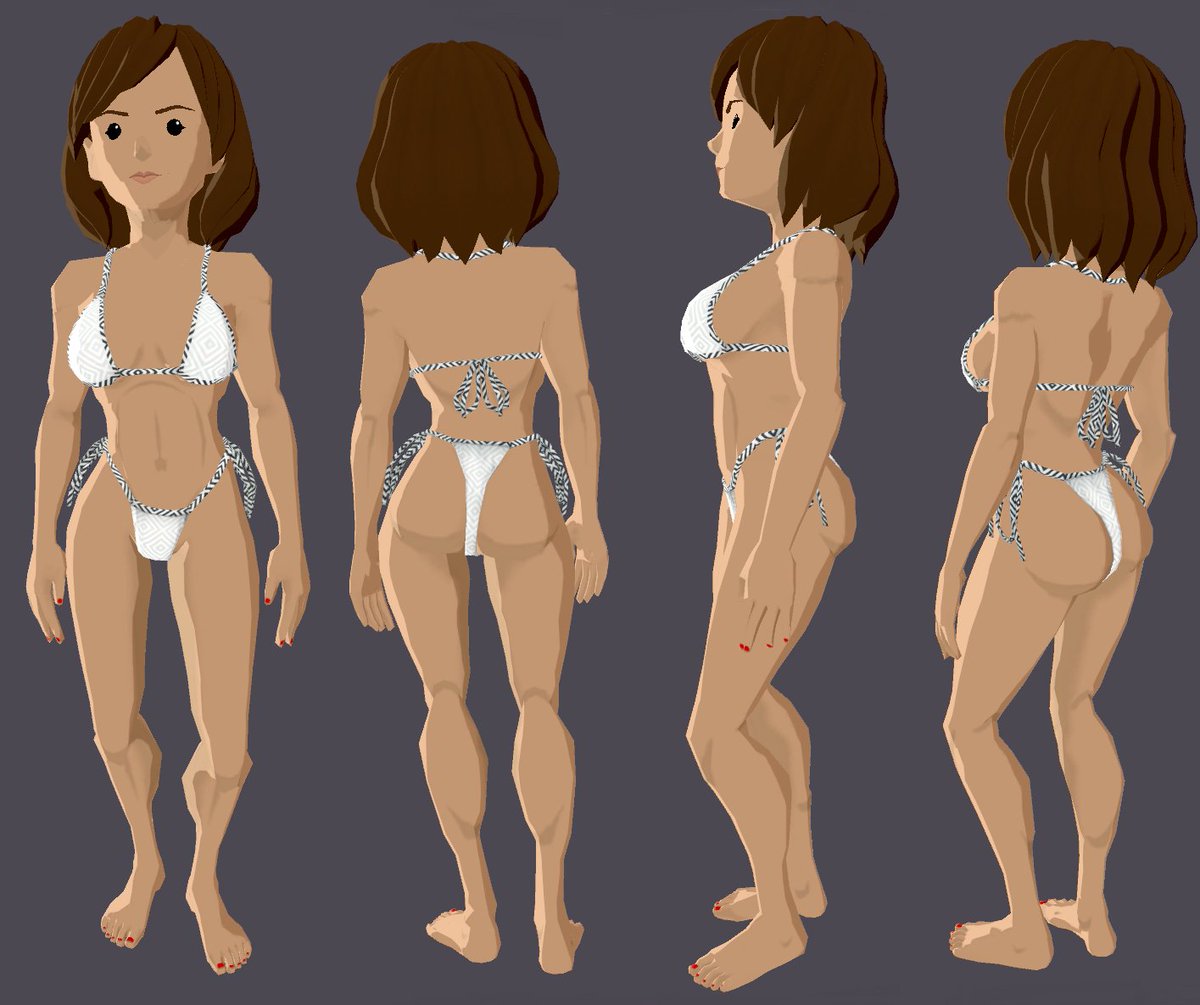 Female Swim model is almost done, I am trying to figure out if I like the black/white look of these Avatars. #DCL #Decentraland #Wearable #Metaverse #Beach