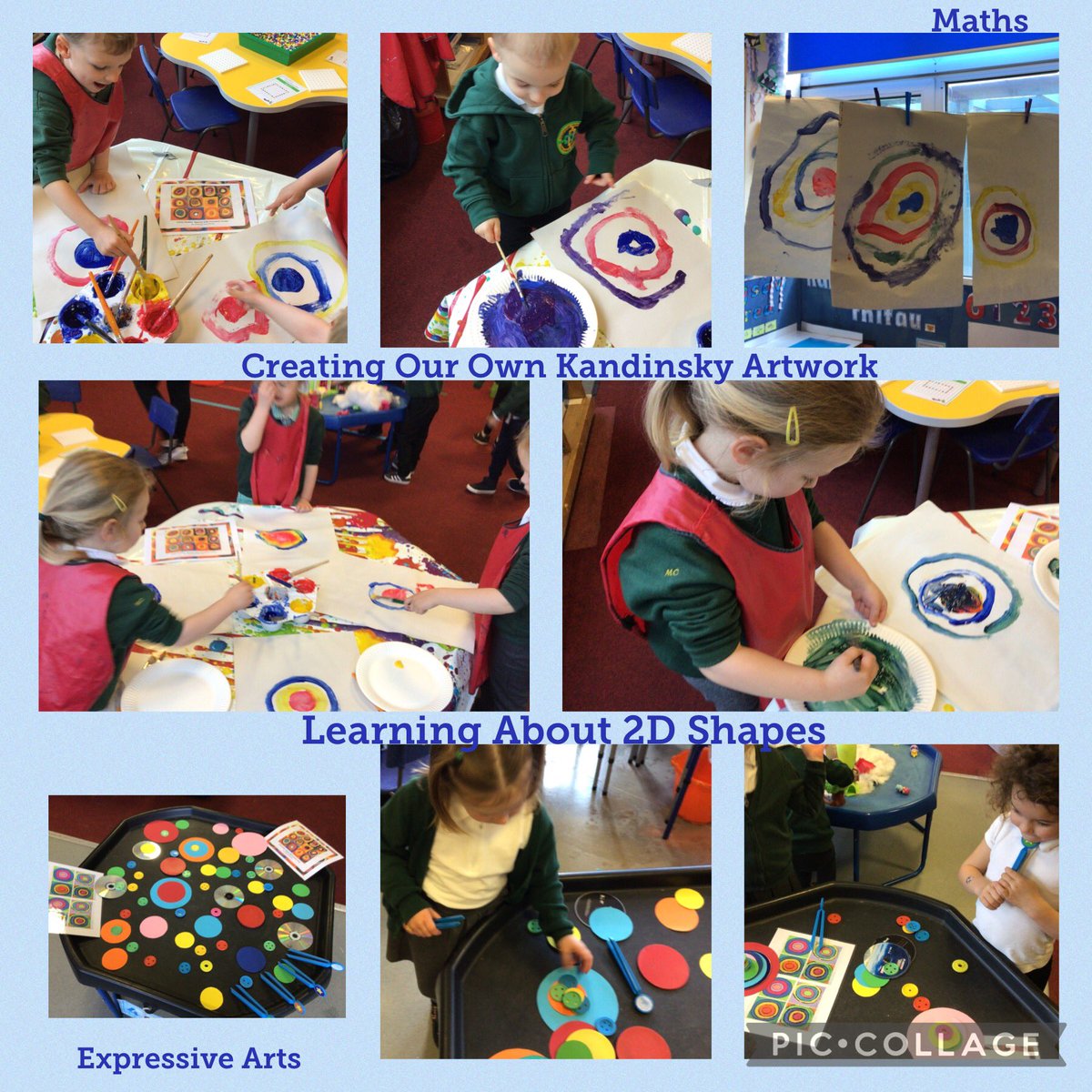 penlnurs's tweet photo. ๐จ๐ข Nursery have been recapping their knowledge about 2D shapes and creating their own Kandinskyโs Circles artwork. Iโm sure youโll agree they are fantastic! ๐๐๐จ @PenllergaerP #posnur #ppsexp #ppsmd https://t.co/A5dtAFPJzI