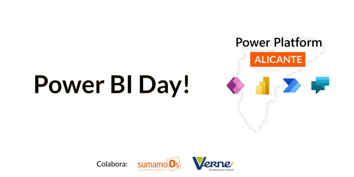 sumamoos's tweet photo. Organizamos junto a @VerneGroup💥Power BI Day! Alicante💥evento gratuito y presencial de la comunidad #PowerPlatform #Alicante sobre #powerbi con MVPs y expertos profesionales.
📅 sábado 30 abril 2022 -@ @GVAddigital 🕠 8:45h-14:30h
Entradas🌐 https://t.co/wqcymnYHdx https://t.co/nGZqELzuct
