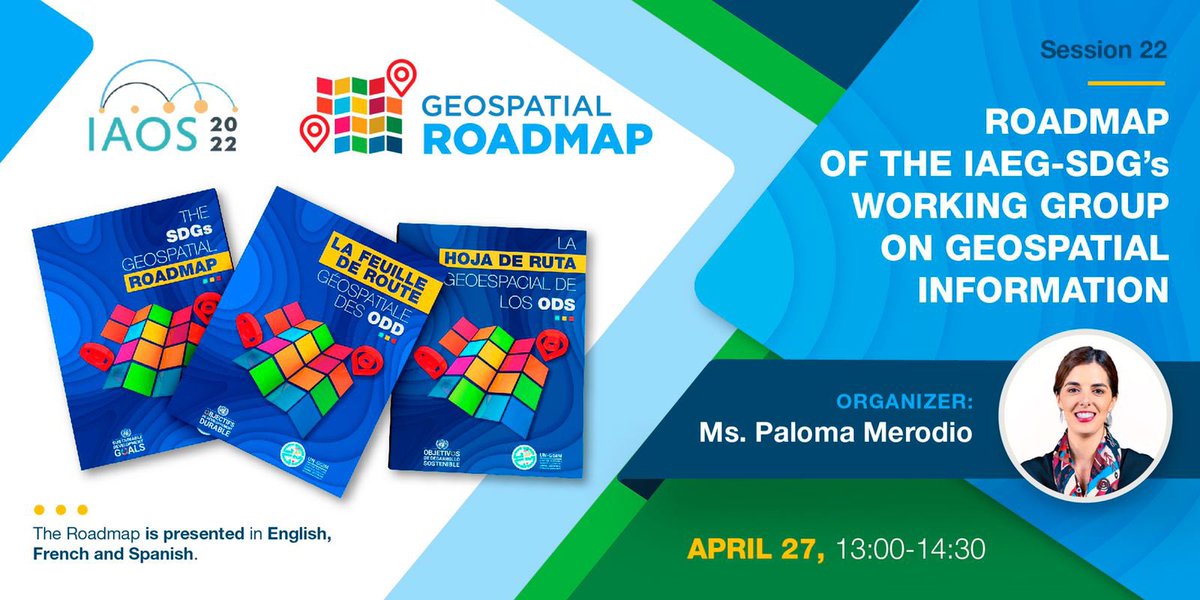 PalomaMerodio's tweet image. Heading to #IAOS to present the Geospatial Roadmap for SDG. If you are there, join us in Wednesday at 13:00 to discuss how geospatial can be a powerful tool to monitor and report the #2030 Agenda.