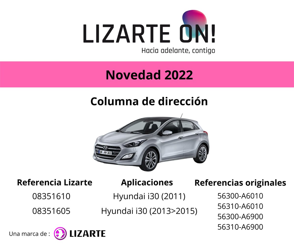 ¡Nueva referencia 2022!

#Lizarte #LizarteON #ColumnaDireccion #Hyundai i30