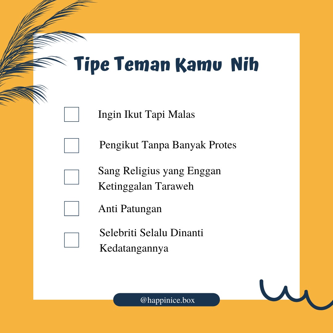 HappiniceBox's tweet photo. Heyho Happini!
Tipe teman bukber check✔️
Masih semangat kan nih puasanya? Yuk jangan lemah karena sebentar lagi menuju lebaran 🤣
Kalau kamu tipe teman yang apa?
Drop di kolom komentar yah!
#Happinicebox #Happini #Dessertbox https://t.co/K6e2xMA7Cm