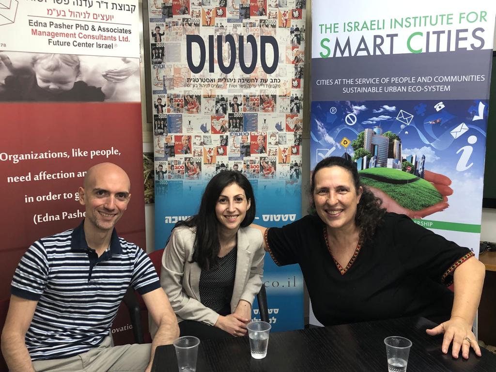 Today Dominique Lepore and Niccolò Testi from  <a href="/UniMC/">Università di Macerata</a> met with Intellectual Property Lawyer Rachel Pasher Eijkenaar of the Israel Smart Cities Institute <a href="/smartcitiesIL/">Israel Smart Cities Institute</a>, who developed the "Global Forum 4 City Innovation" platform to encourage #innovation in cities.