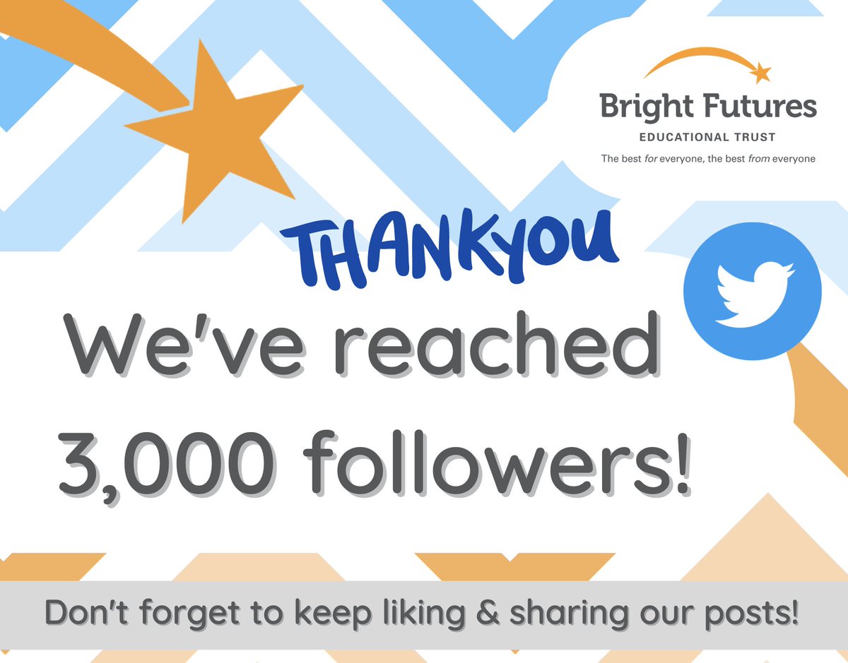 BrightFuturesET's tweet photo. Welcome back! ⭐️
Over the Easter break, we've reached over 3000 followers! 💛

Thank you!💙 https://t.co/hkCnQI2b5Z