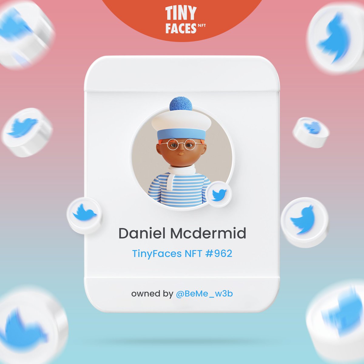 BeMe_w3b's tweet photo. Thanks to @thetakoyakiguy for making this amazing promotional piece of @TinyFacesNFT Just such an amazing community in this project with such cool ideas! Go grab yours NOW! Public mint is live!! https://t.co/tDWjXIP4yf
#NFTCommunity #TinyFacesNFT #tinyfollowstiny #NFTs #NFTdrops https://t.co/2EGpUhEcgK