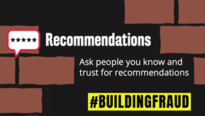 TradStandSW's tweet photo. Rogue builders use many tactics to trick homeowners into using them. The latest methods include fake online reviews, posting on social media & advertising on non-verified online platforms. Visit https://t.co/nYKwR6r7yZ to find out how to find a genuine builder. #BuildingFraud https://t.co/S90hSpHsYL