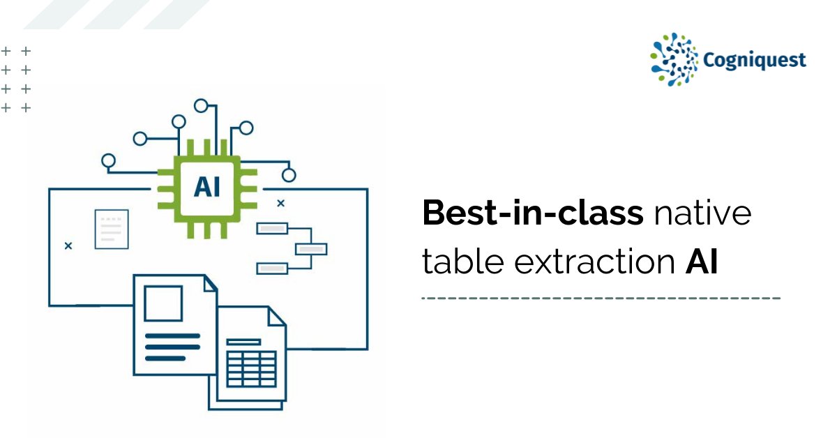 CogniquestAI's tweet photo. Try our pre-trained AI for table extraction FREE!
Get Cogniquest Table xTract to automatically extract complex tables from PDF/scanned docs with accuracy. Discover the advanced Table xTract today! #ai #ml #idp #tableextraction https://t.co/knx20oc0YU https://t.co/SqZ7nj3k5r