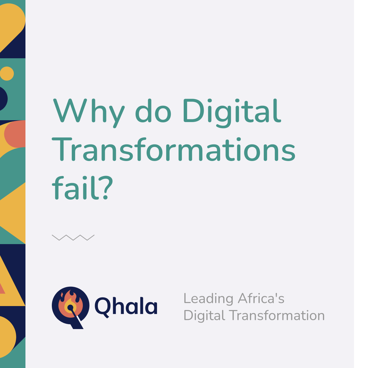 QhalaHQ's tweet photo. The THREE biggest reasons why Digital Transformations fail?
#TransformWithQhala #StrategicAlignment #BusinessTransformation #InnovateWithQhala https://t.co/wCUxeGOPFe