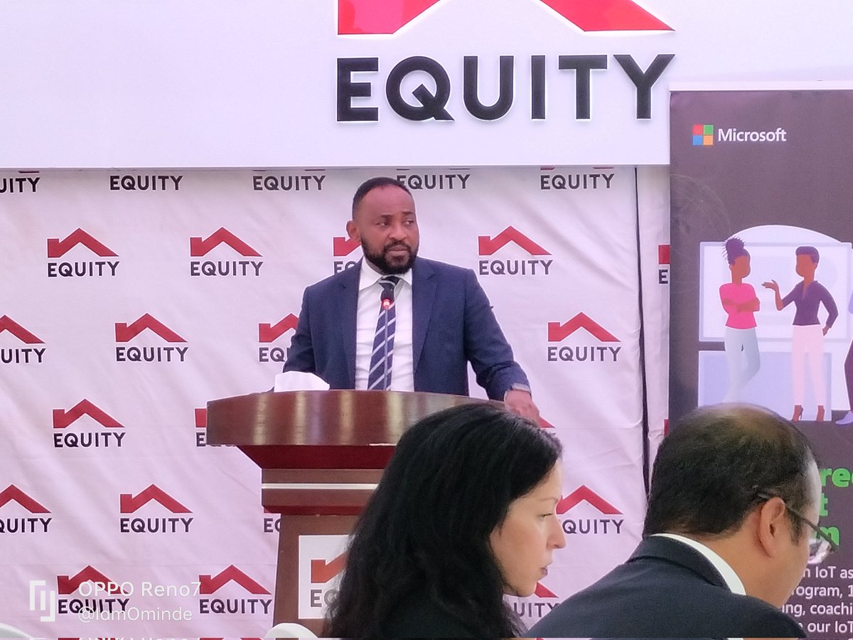 IamOminde's tweet photo. Equity Group CIO, Lanre Bamisebi making welcoming remarks to the #EquityaHackathon closing ceremony. https://t.co/eETy8bX2Ef