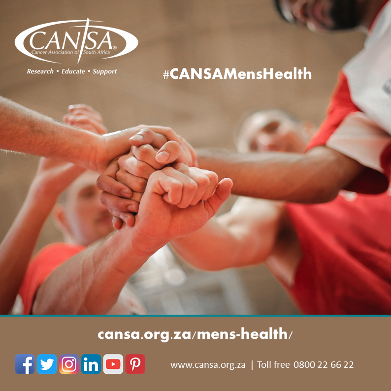 CANSA's tweet photo. As part of today's #MondayMotivation, CANSA urges MEN to encourage one another to invest in their health and to ask their doctor for advice on specific cancer screening tests relevant to their age, medical and family history.
#CANSAMensHealth #CANSAscreening https://t.co/yTrTVIJKBU