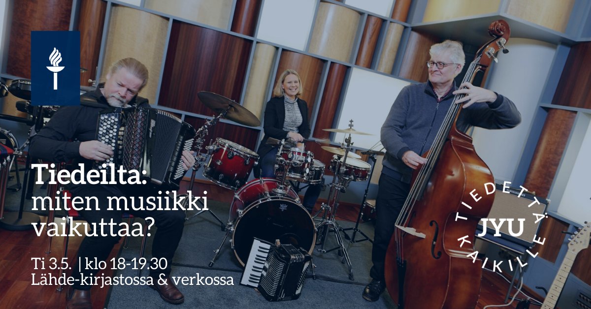 uniofjyvaskyla's tweet photo. Onko mielessäsi kysymyksiä musiikin vaikutuksista, musiikkiterapian mahdollisuuksista tai musiikkikasvatuksesta? Voit lähettää kysymyksiä #JYUnique asiantuntijoille, niihin vastataan suorassa lähetyksessä 3.5. klo 18 @uniofjyvaskyla: https://t.co/BGYSbzBmIn #tiedettakaikille https://t.co/dAxNHWgtJS