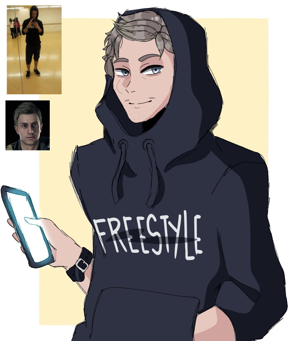 STRAYlogy19's tweet photo. #EthanWinters but he has the same outfit as his face model's.

( Just have to change the word in his hoodie because uhm... I dunno what's written on it... )

#REBHFun
#ResidentEvilVillage https://t.co/FOQBROSblf