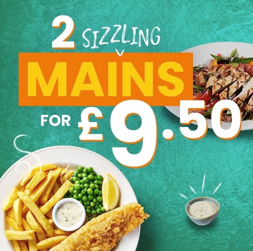 TheHollymere's tweet photo. All day Monday to Friday get yourself 2 meals for only £9.50!

Book yourself a table at https://t.co/zg6qWABaLy https://t.co/BBqTenMlmm