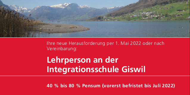 Der Kanton #Obwalden sucht per 1. Mai 2022 oder nach Vereinbarung eine Lehrperson für den Unterricht ukrainischer Kinder an der Integrationsschule Giswil (40 bis 80 Prozent; vorerst befristet bis Juli 2022). Mehr Informationen zur Stelle: ow.ch/stellen