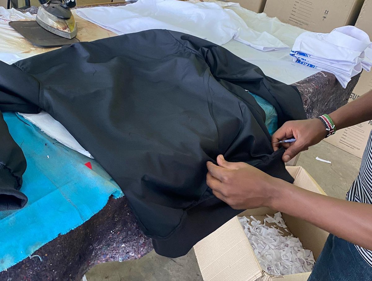solidlaunch's tweet photo. We are in production this morning churning client orders.

Place your orders for all apparel. Aprons, Dustcoats, shirts, overalls, sweaters, fleece jackets, tshirts, polos. We are ready for you. 
0791608904
Info@solidlaunch.co.ke https://t.co/HsDcGyYD43