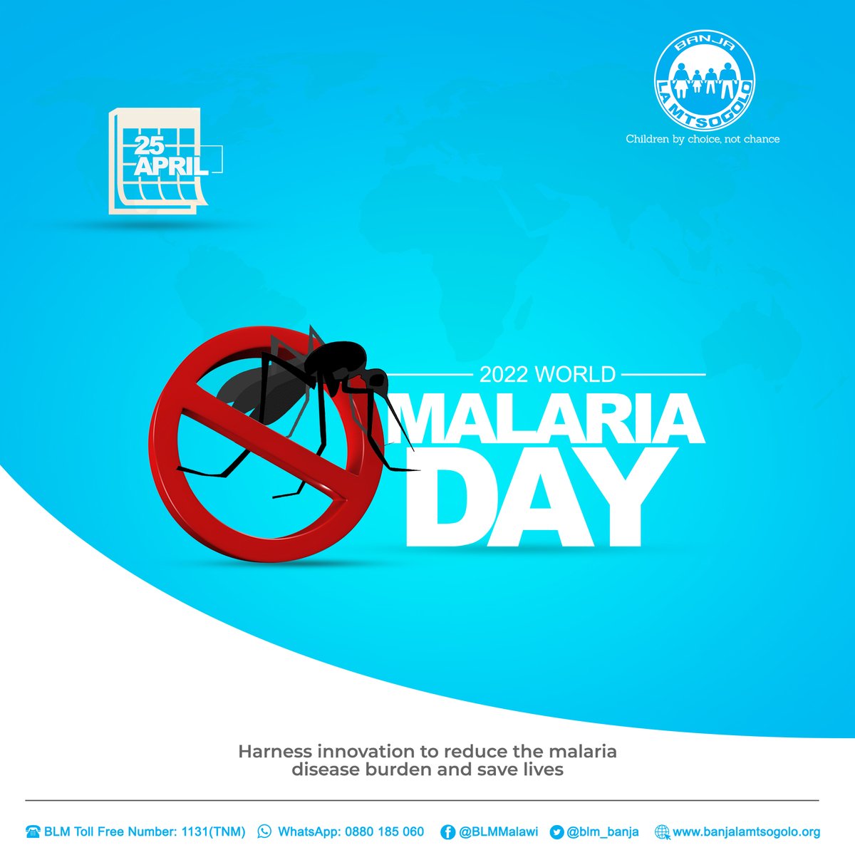blm_banja's tweet photo. We join the rest of the world today in commemorating World Malaria Day. We remain committed to the fight against Malaria. Our clinics test and treat Malaria. Stay safe in a mosquito net at all times. https://t.co/dlziqbqvFP