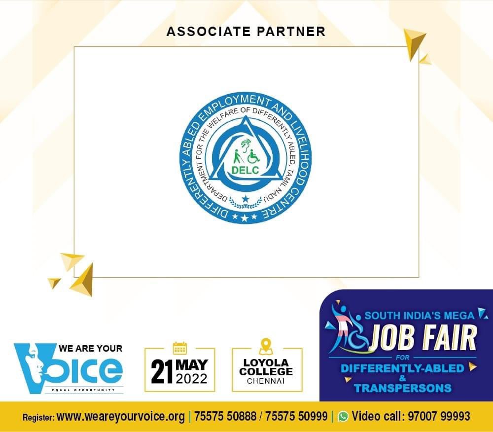 weareyourvoice3's tweet photo. Differently Abled Employment and Livelihood Centre (DELC) is a specialised Project Management Unit for the Department of the welfare of the Differently-Abled in Tamilnadu. We Are Your Voice is happy and proud to welcome #DELC as an associate partner @Tn_Diff_abled https://t.co/D4s9m67hXn