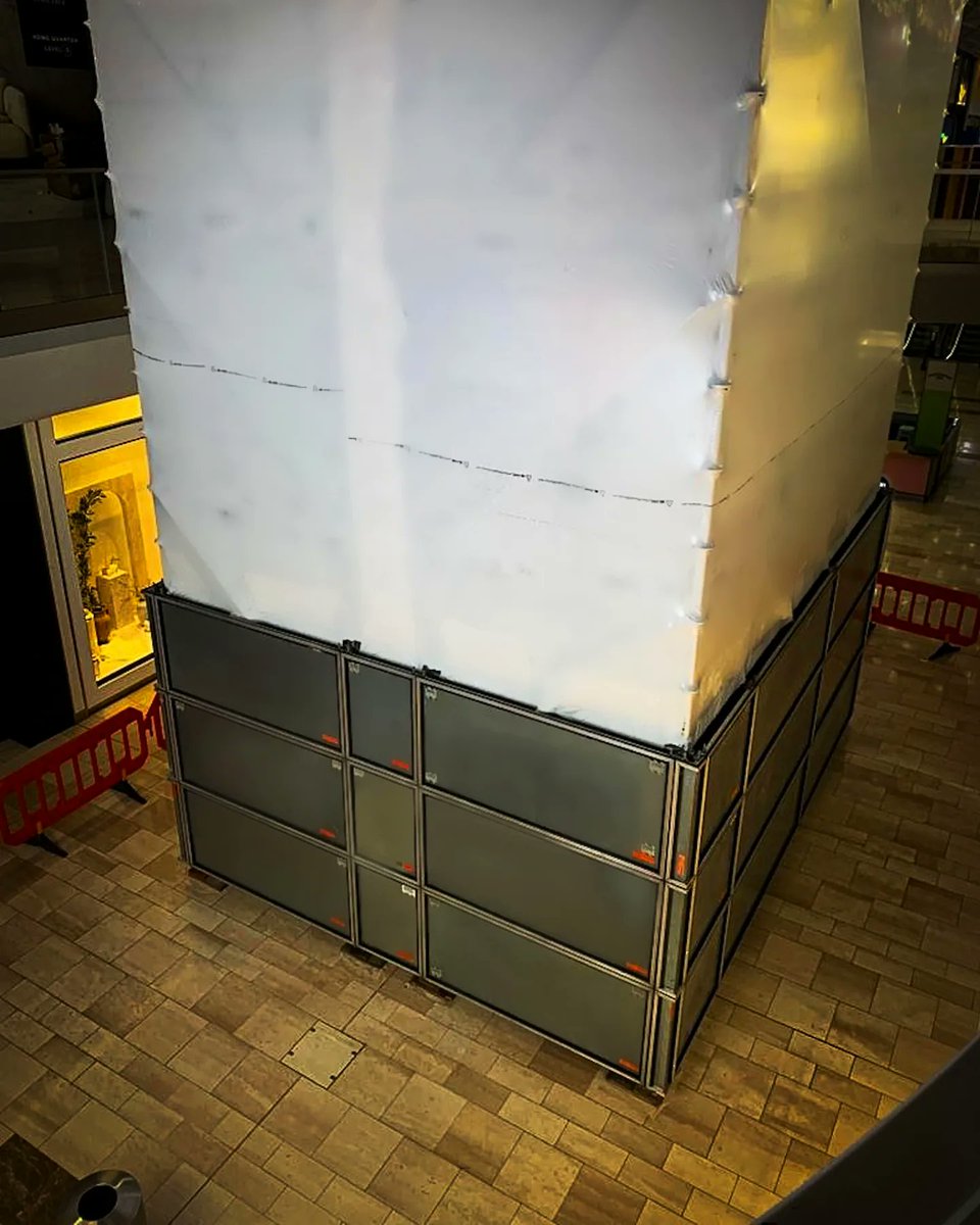 🛍️ If you've visited <a href="/westfieldlondon/">Westfield London</a> over the weekend then you may have noticed our current project to support the installation of a digital advertising screen within the shopping mall. We utilised <a href="/layheruk/">Layher UK</a> to form a safe working platform and encapsulated with <a href="/rhinoshrinkwrap/">Rhino Shrink Wrap</a>