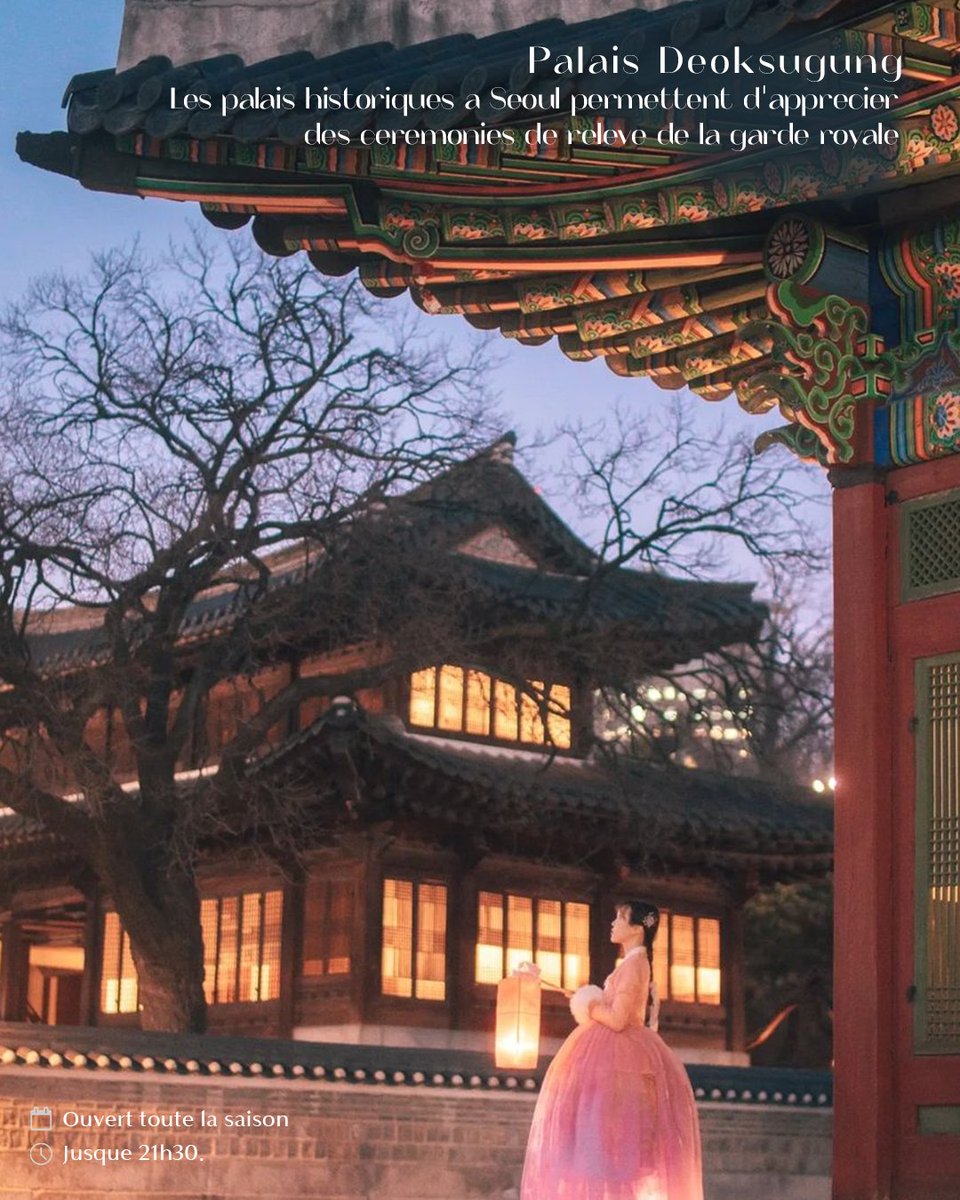 visitkoreaFR's tweet photo. La visite de nuit des palais à Séoul constitue une activité de choix pour découvrir la culture de la Corée 🌇

Quel palais aimeriez-vous visiter en premier ? https://t.co/N34t1NDo3j