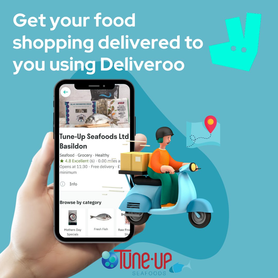 upseafoods's tweet photo. Want some delicious seafood but don't want to leave the house? Well now you don't have to order from us using Deliveroo and get your food delivered straight to you! 

Just click the link below! 
https://t.co/aKQiZ2kUvl

#basildon #basildonessex #essex #seafood #deliveroobasildon https://t.co/3SFIzZHEgn