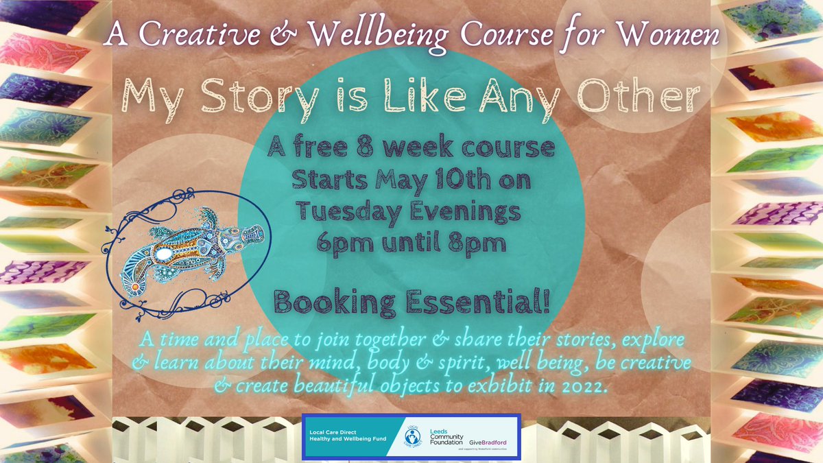 D_T_Creative's tweet photo. https://t.co/YZARVhmi6P
There are some places left! #Wellbeing #creativitycourse
@LeedsCommFound https://t.co/NBbl5Mz9ur