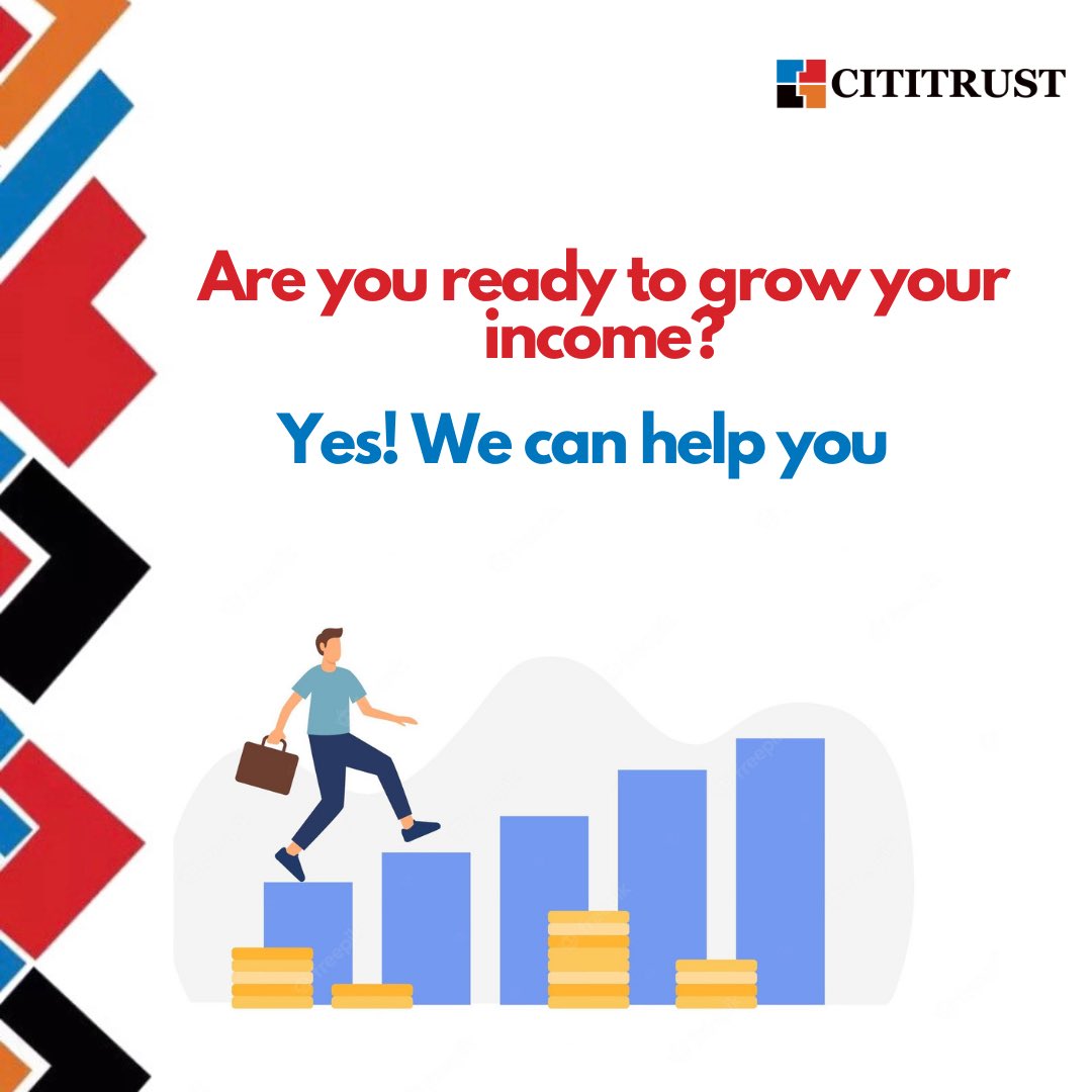 Cititrust_pwm's tweet photo. At Cititrust, we are ready to grow your income. Trust us today. 
.
.
.
.
#cititrustholdings #finacialservices #investments https://t.co/91HWhTJ43R