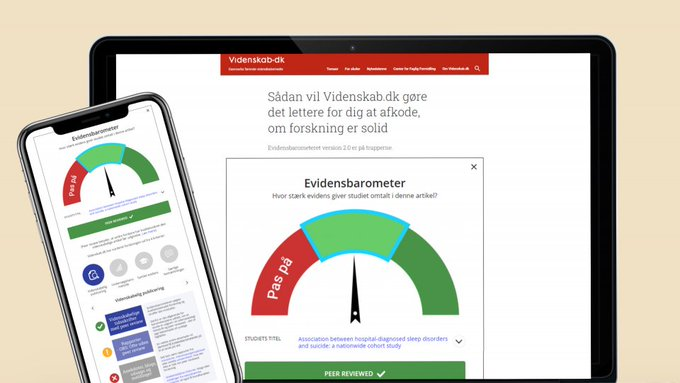 I dag lancerer <a href="/videnskabdk/">Videnskab.dk</a> en opgraderet og mere retvisende udgave af vores unikke opfindelse Evidensbarometeret, som hjælper med hurtigt at afkode, hvor stærk evidens man kan hive ud af et nyt studie i krop og sundhed bit.ly/3vByYns #dksund #dkmedier #dkvid
