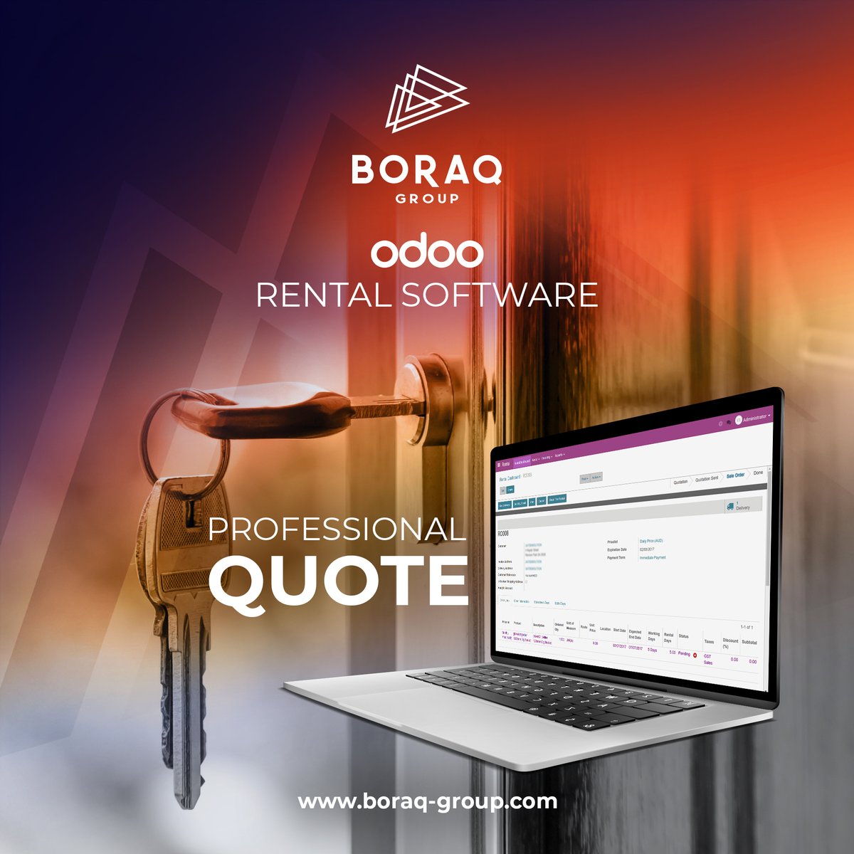 BoraqGroup's tweet photo. Send clear rental orders to your customers. Configure products according to their requirements and maximize your revenues by offering optional products.

#OdooRental
#أودو_مع_براق #OdooWithBORAQ #odoo https://t.co/spdiPKo5VY
