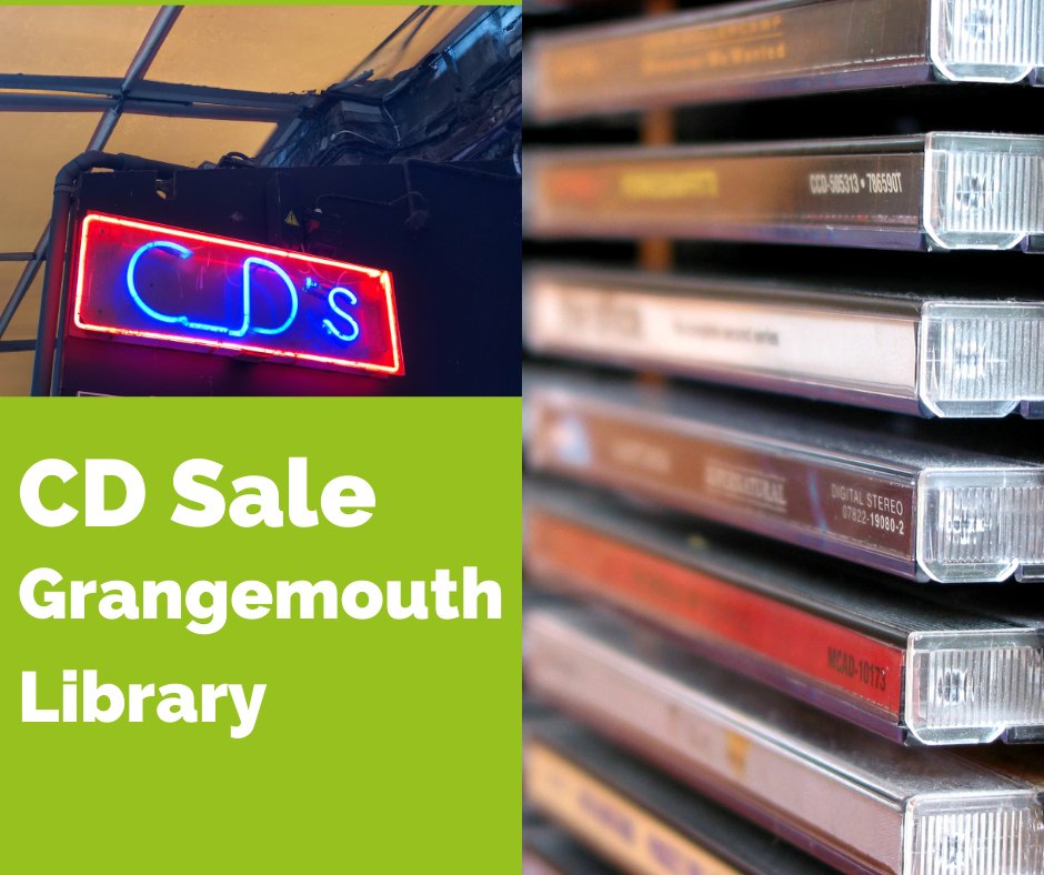 LibFalkirk's tweet photo. This is the last week of the Grangemouth Library CD sale.  Pop in before the close of business on Saturday the 30th of April to grab yourself a bargain. #Grangemouth #GrangemouthLibrary #CDSale #Music https://t.co/rwl8NR759S