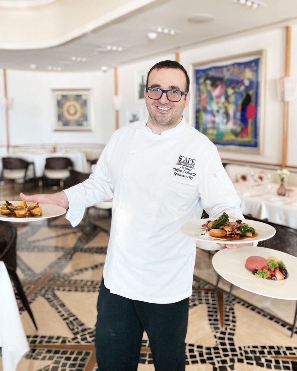 FSAbuDhabi's tweet photo. Have you tried Restaurant Chef Delfino Chiarello's signature ravioli yet? Made of organic flour and infused with much love from his 'Nonna', Chef's childhood favorite pasta dish stood the test of time becoming our signature dish at @CafeMilanoAE. #FourSeasons #FSTaste https://t.co/k2yWnho8f7