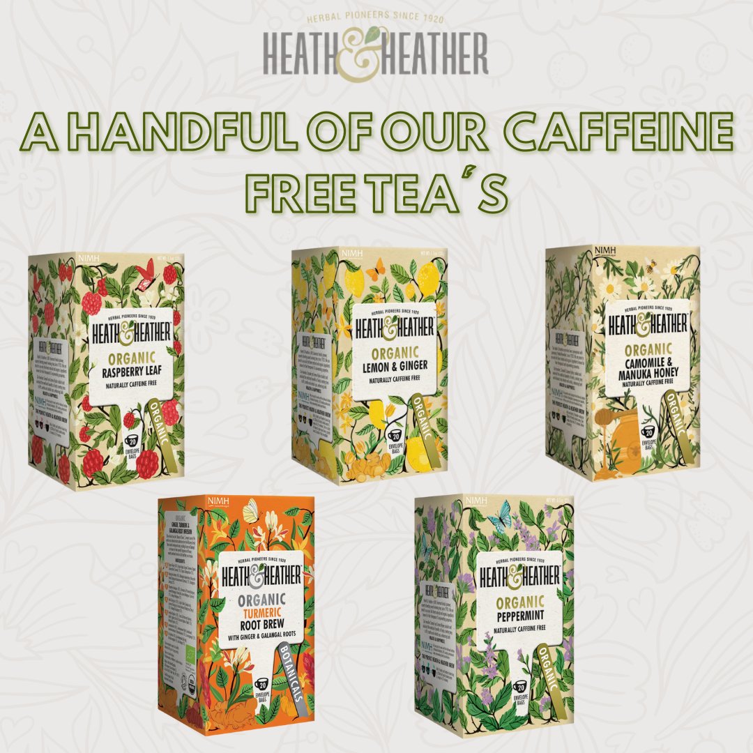 Discover some of our H&amp;H tea’s which are deliciously…caffeine free🍵

Can’t see your favorite on here? Give us a message which tea you’d like to know about and we’ll get back to you!

#HeathAndHeather #HerbalTea #Spring #Morning #PickMeUp #Sunshine #Rexation #Decaf #NoCaffeine
