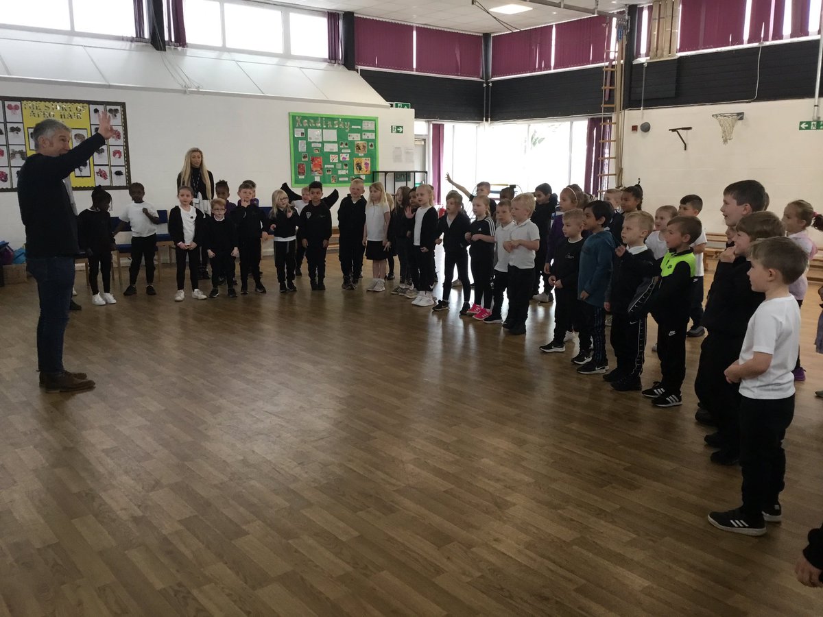 Year 1 performing the ‘10 rules in the classroom poem’ with Andy.