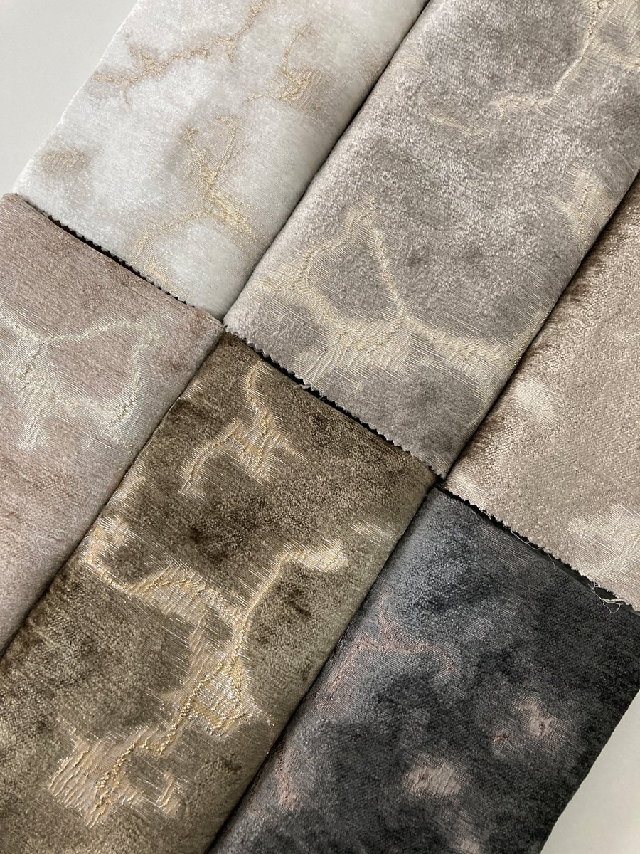 Evoking an opulent marble effect using a fine soft chenille, Strata grabs your attention from the first. The delicate metallic threads running through the ground highlight the crackled effect pattern. Any of its six colourways would add a touch of drama and luxury to your home.