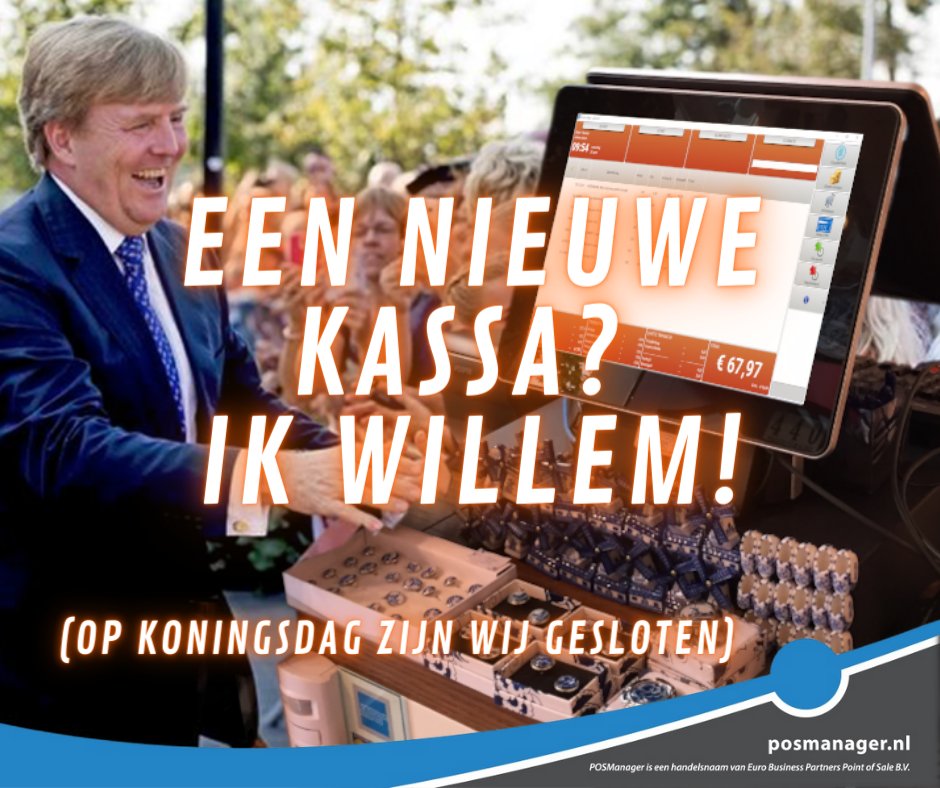 POSManager's tweet photo. ➡️Jij willem toch ook? 🧡

Op koningsdag is @POSManager  gesloten. Onze storingsdienst is voor spoedgevallen bereikbaar: 📞088-111 7 800 https://t.co/S6PEPIcQ96