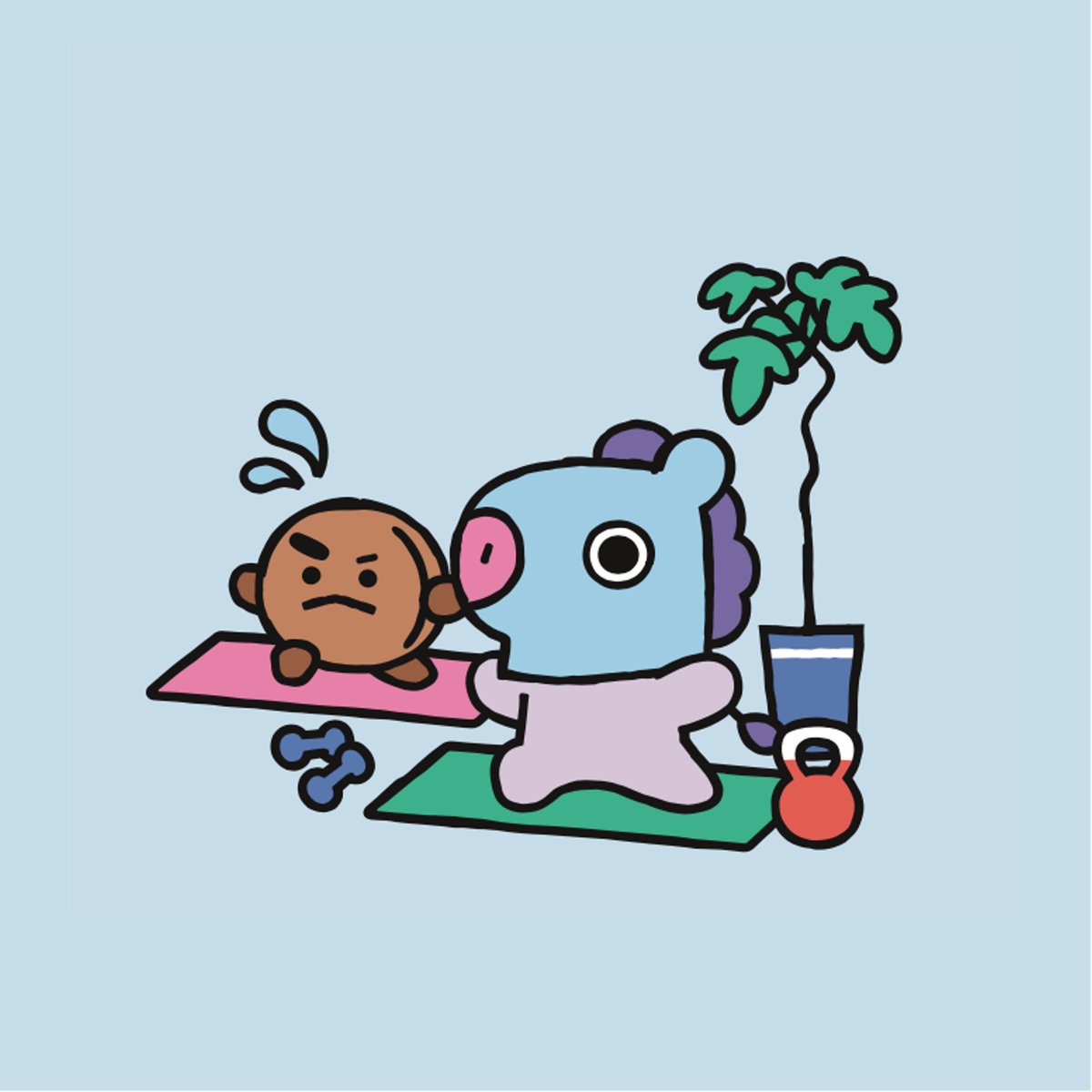 「How do you spend your day off, UNISTARS?」|BT21のイラスト