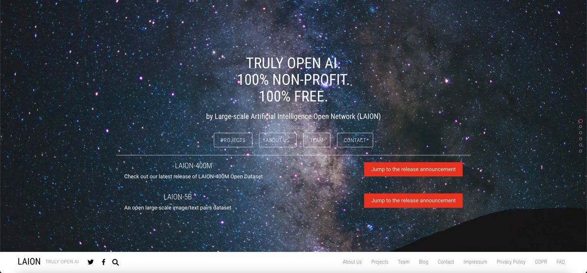 "Truly open AI" 

Legends <a href="/laion_ai/">LAION</a> 👑