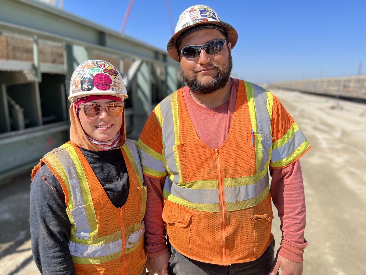 SaulGonzalezCA's tweet photo. This morning on @KQEDnews "The California Report," we put on our hard hats and yellow vests and get an update on work to build the state's high speed rail project in the Central Valley. #KQED #KVPR #Fresno #CentralValley https://t.co/8JtpU0VECh